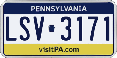 PA license plate LSV3171