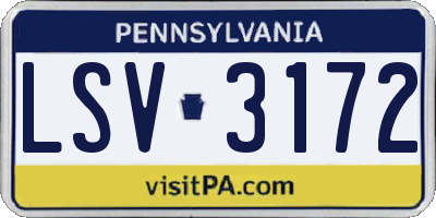 PA license plate LSV3172