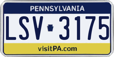 PA license plate LSV3175