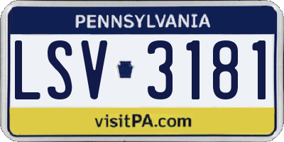 PA license plate LSV3181