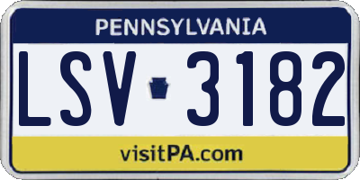 PA license plate LSV3182