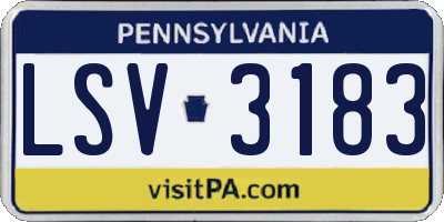 PA license plate LSV3183