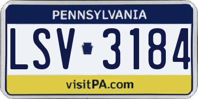PA license plate LSV3184