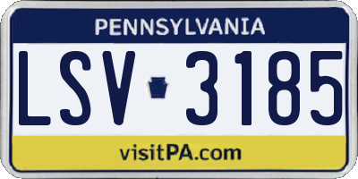 PA license plate LSV3185