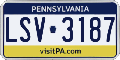 PA license plate LSV3187