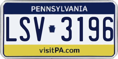 PA license plate LSV3196