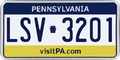 PA license plate LSV3201