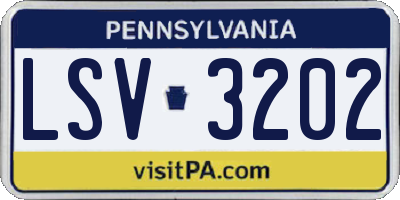 PA license plate LSV3202