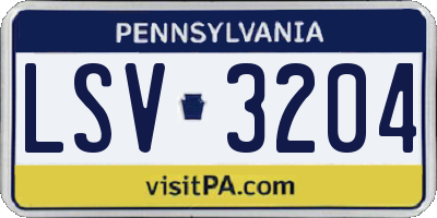 PA license plate LSV3204