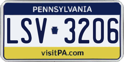 PA license plate LSV3206
