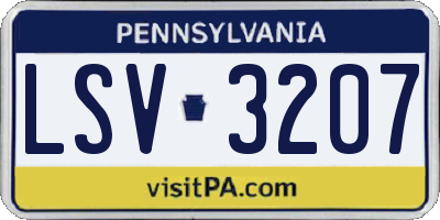 PA license plate LSV3207