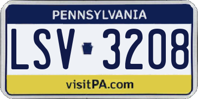 PA license plate LSV3208