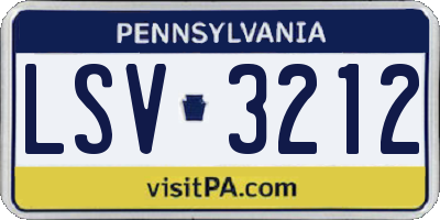 PA license plate LSV3212