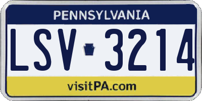 PA license plate LSV3214
