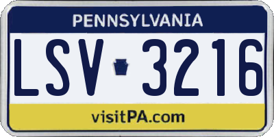PA license plate LSV3216