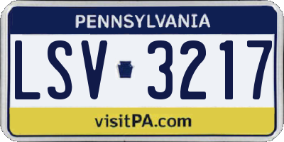 PA license plate LSV3217