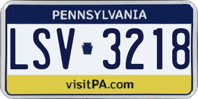 PA license plate LSV3218