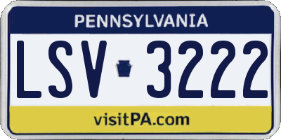 PA license plate LSV3222