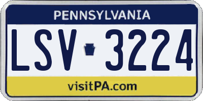 PA license plate LSV3224