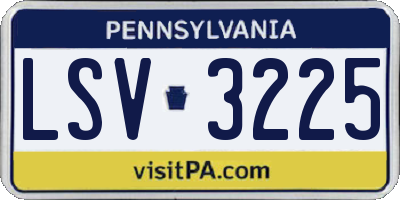 PA license plate LSV3225