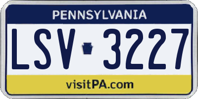 PA license plate LSV3227