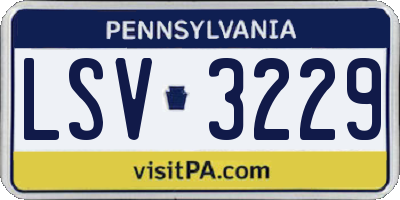 PA license plate LSV3229