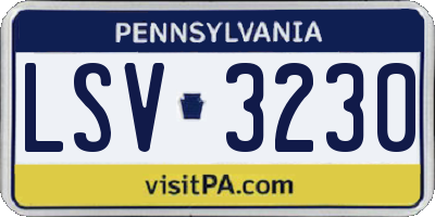 PA license plate LSV3230