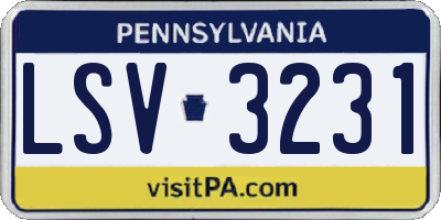 PA license plate LSV3231