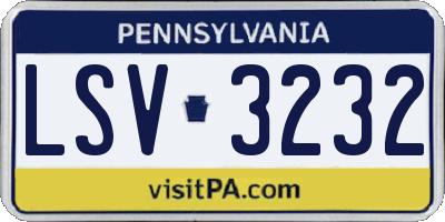 PA license plate LSV3232