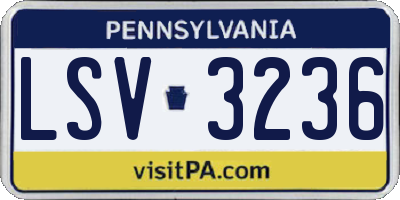 PA license plate LSV3236