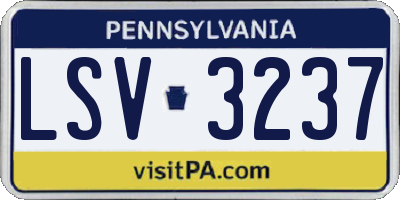 PA license plate LSV3237