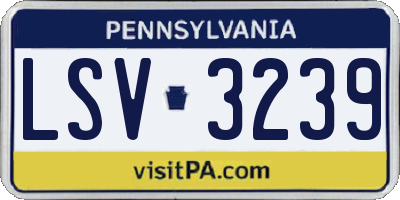 PA license plate LSV3239