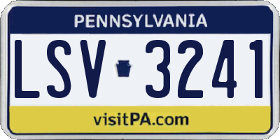 PA license plate LSV3241