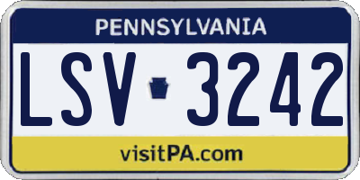 PA license plate LSV3242