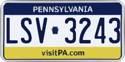 PA license plate LSV3243