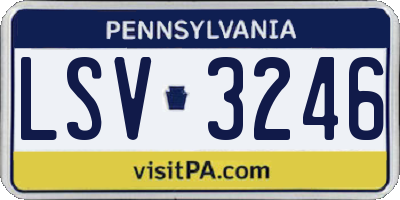 PA license plate LSV3246
