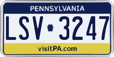 PA license plate LSV3247
