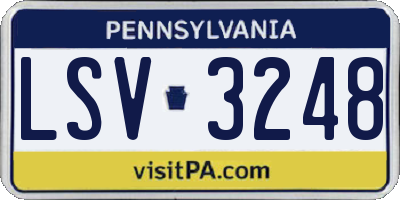 PA license plate LSV3248
