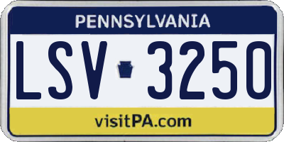 PA license plate LSV3250