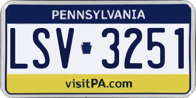 PA license plate LSV3251
