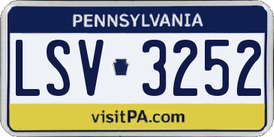 PA license plate LSV3252