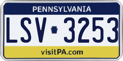 PA license plate LSV3253