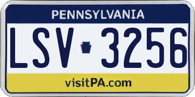 PA license plate LSV3256