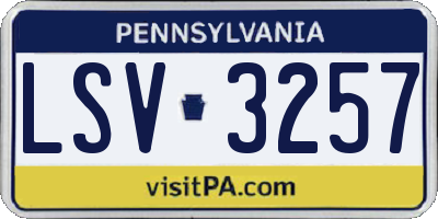 PA license plate LSV3257