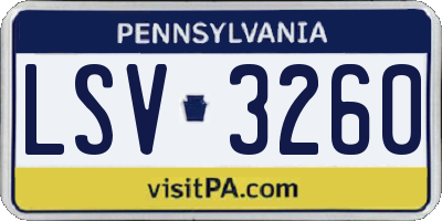PA license plate LSV3260
