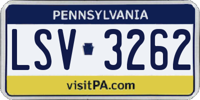 PA license plate LSV3262