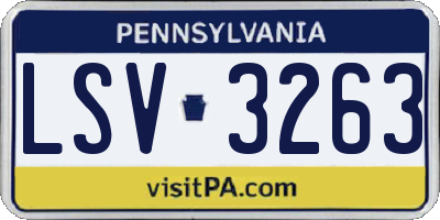 PA license plate LSV3263