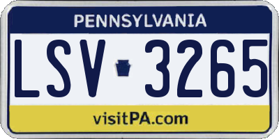 PA license plate LSV3265