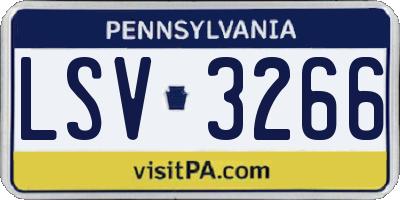 PA license plate LSV3266