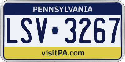 PA license plate LSV3267